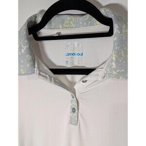 ADIDAS GOLF Polo Shirt Women Medium M White Climacool Mesh Activewear Tennis EUC